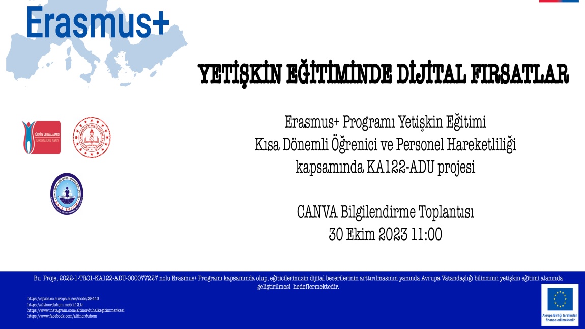 Erasmus+ KA122 ADU Projesi Kapsamında CANVA bilgilendirme Toplantısı